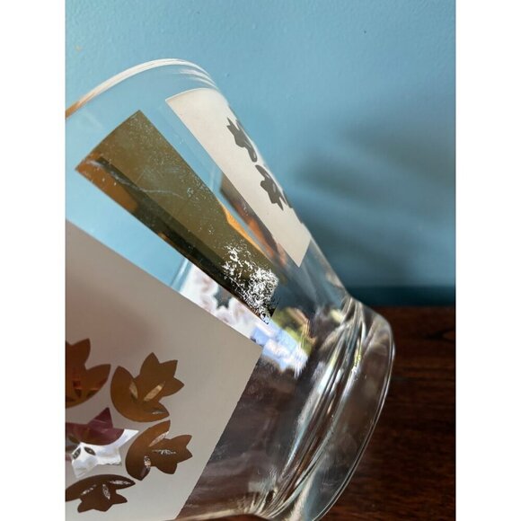 Vintage MCM Glass Bowl Chip & Dip Serving Fruit Frosted White Gold 2 Pc - Picture 5 of 10